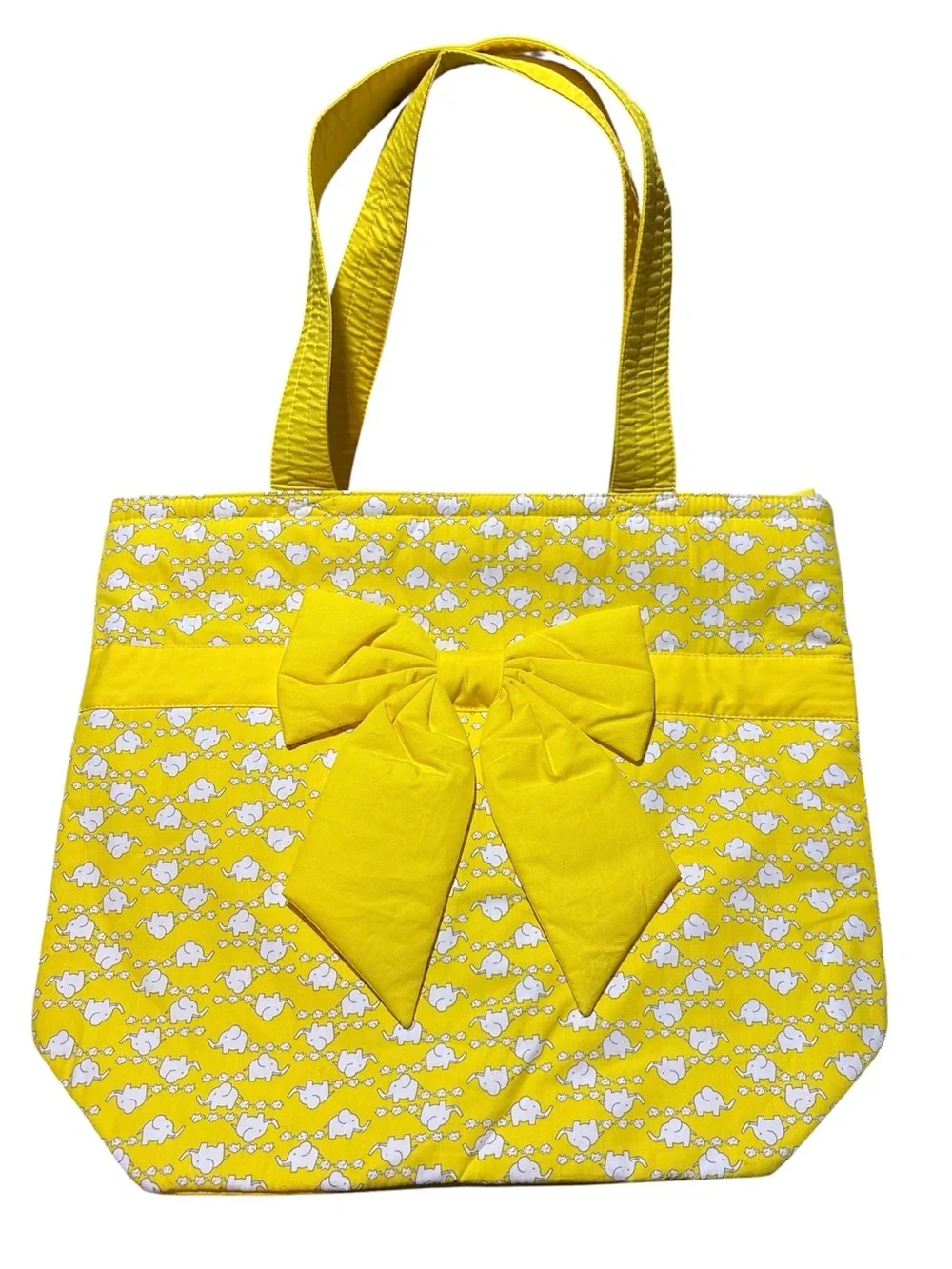 NaRaYa Quilted Bow Tote Elephants